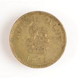 A coin weight:- "Royal Mint 1821","CUR weight 5/2 1/2d sovereign.