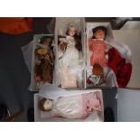 Four modern collector's dolls, two by "Pauline",