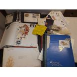 Stamp album, first day covers, empty stockbooks etc.