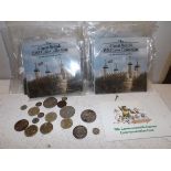 Crown 1889, modern £5 (2) and £2 (5), eight 1983 coin sets etc.