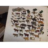 A collection of lead farm and zoo animals etc by Britains and other,