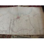 ENGRAVED MAP. hand col engr map "St Austell, St Ewe & Mevacissey Parishes.