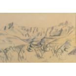 ANTHONY JOHN Landscape Mixed media (charcoal and watercolour) Signed Inscribed on the reverse 37 x