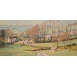 NANCY BAILEY Farm In The Roseland Oil on canvas 47 x 92cm Condition report: