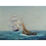 JOHN HAMILTON A Scilly Pilot Cutter Meets a Clipper from Australia with a Cargo of Wool Oil on