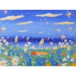 JOHN DYER Daydreaming on the Headland Acrylic on canvas Signed Titled on the back 44 x 60cm