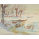 ALFRED JOHN BILLINGHURST Winter Landscape Signed and dated '17 22 x 29cm