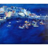 SUE McDONALD Evening Harbour Acrylic on board Signed and dated '02 50 x 60cm