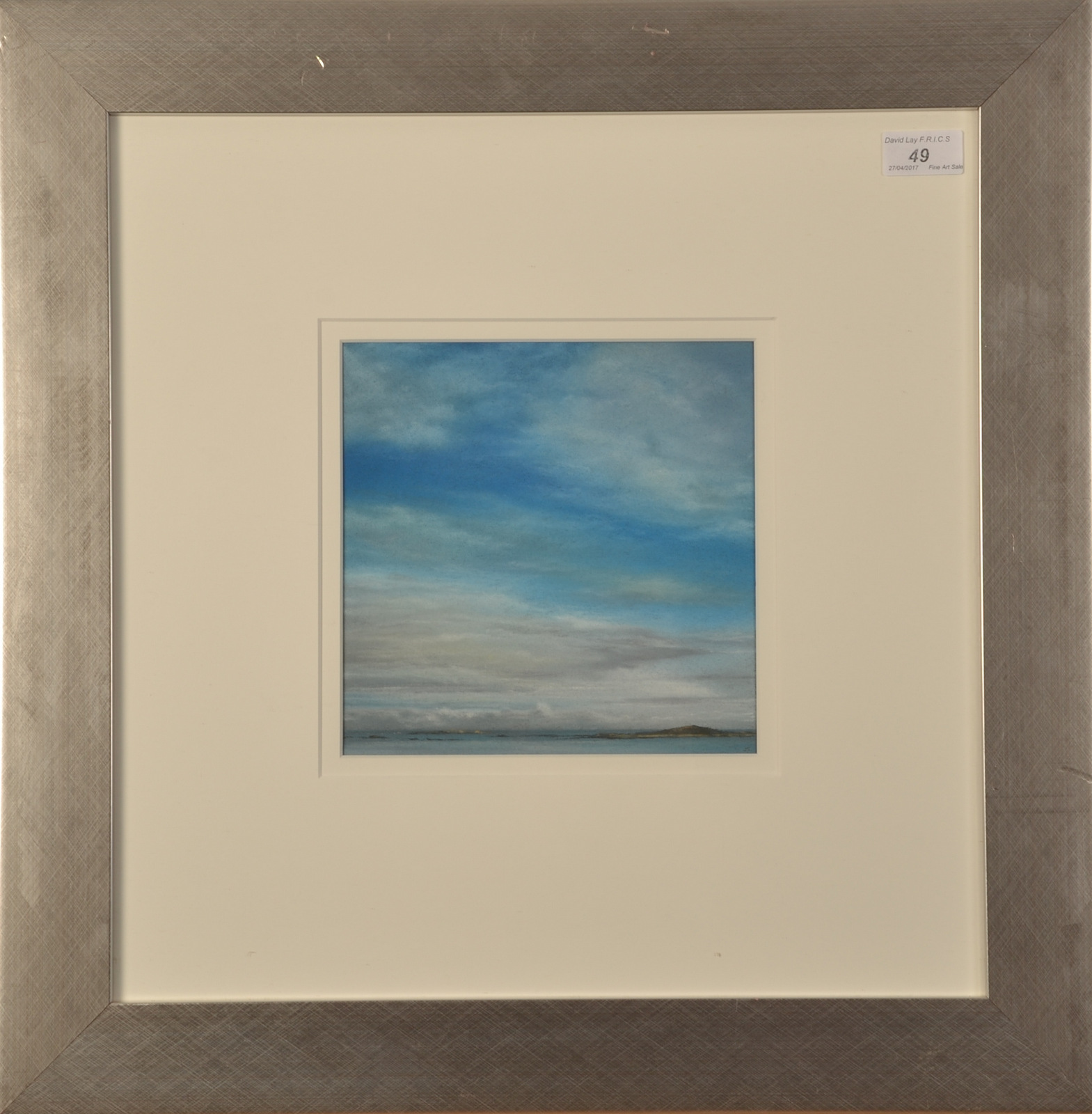 JOHN HOWARD Sky Study Pastel Signed 20 x 20cm - Image 2 of 2