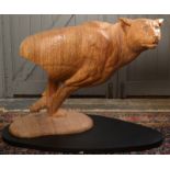 BILL PRICKETT Cheetah turning at speed A life size sculpture carved from laminated Latvian
