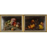 A pair of still life paintings Oil on board Each monogrammed T C? Each 21 x 28.