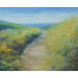 AMANDA HOSKIN Summer Path, Fowey Oil on board Signed Titled,