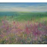 AMANDA HOSKIN Field of Foxgloves Oil on board Signed Titled,