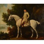 DOMINGO after Stubbs A Gentleman on Horseback Oil on canvas Signed 50 x 61cm