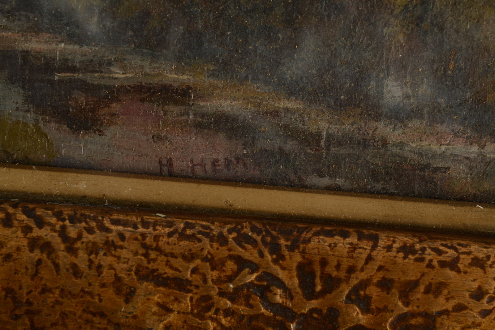 H HEM(?) Rural Landscape Oil on panel Indistinctly signed and dated Framers label on the reverse 19 - Image 3 of 3