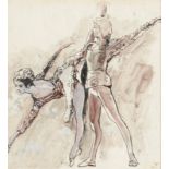 TONY HUDSON Ballet Dancers Mixed media 20 x 18cm