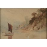 WILLIAM J BOASE SMITH Sailing To The Shore Watercolour Signed 33 x 50cm