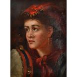 PETRONELLA TRUMP Female Gypsy Portrait Oil on canvas Signed 40 x 30cm