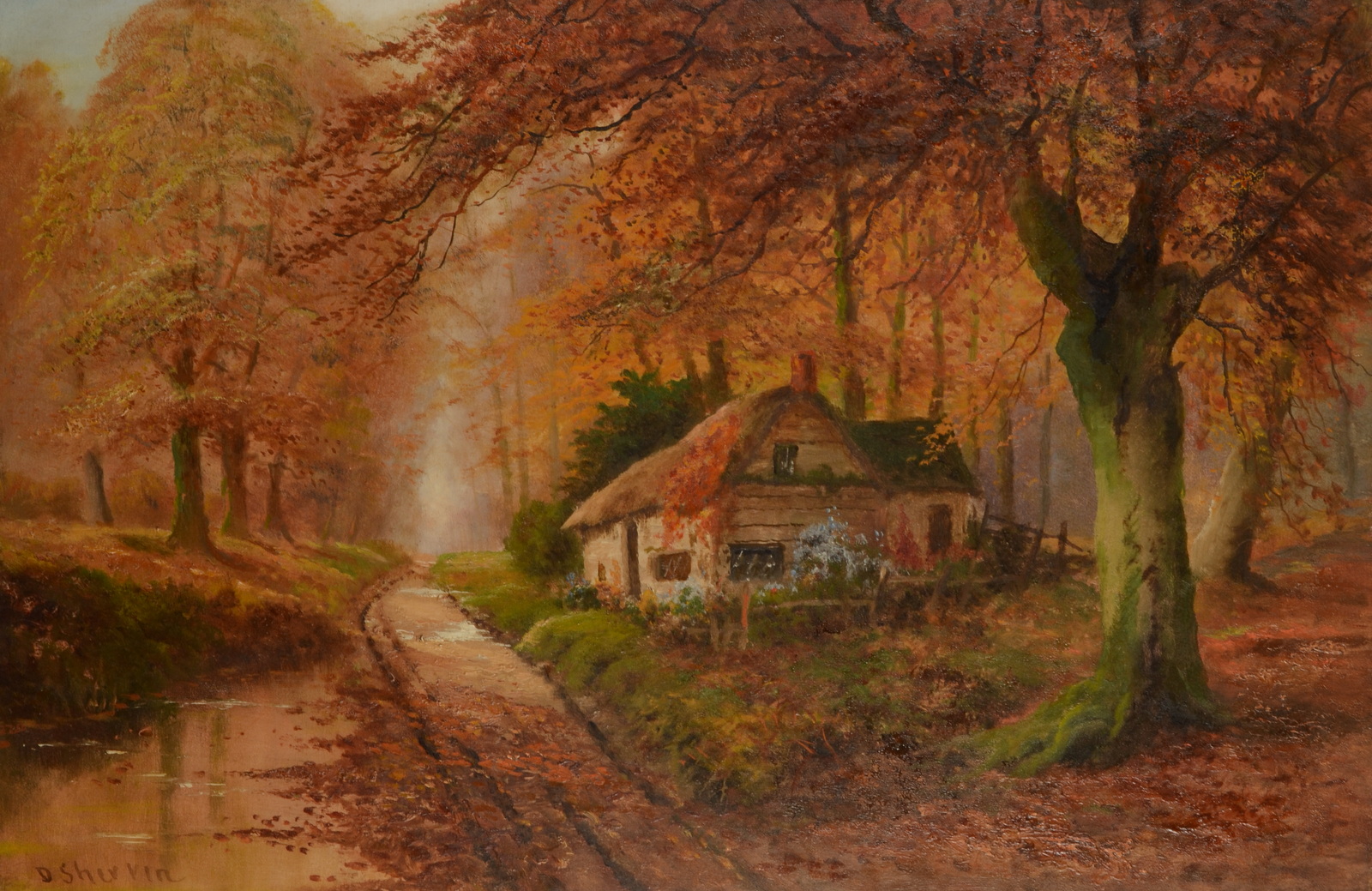 DANIEL SHERRIN Autumn Landscape Oil on canvas Signed 61 x 92cm