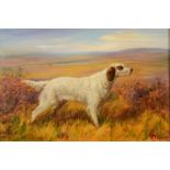 JOHN SUTCLIFFE A Gordon Setter and an Irish white Setter each in moorland A pair of oils on