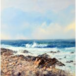 DAVID RUST Incoming Wave Watercolour Signed 57 x 57cm
