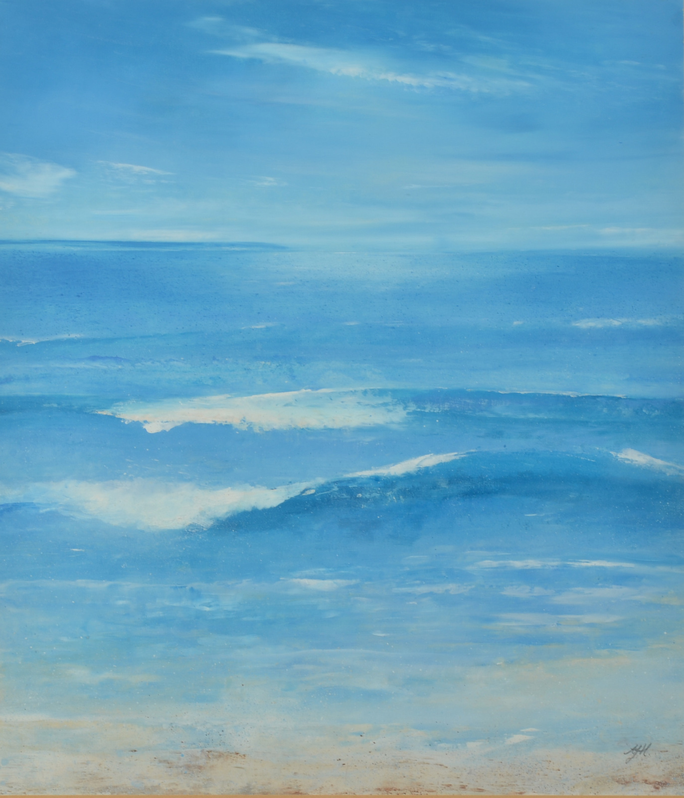 AMANDA HOSKIN Cornish Seas Oil on board Signed Titled,