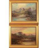 ARTHUR DE BREANSKI Highland loch A pair of oils on canvas Each signed Each 24 x 34cm