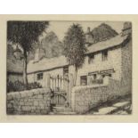 J LEWIS STANT The Abbey, Lelant Etching Signed,