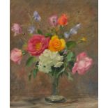 ALBERT WILLIAMS Flowers Oil on canvas Signed 47 x 39cm