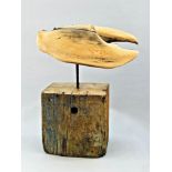 Artist: Mike Freeman Title: Lobster Claw Size: 75 x 30 x 73(h) Medium: Baulk (waxed) & Reclaimed