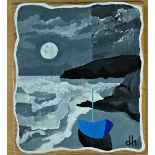 Artist: David Hosking Title: Blue Boat at Rinsey Size: 28.5 x 24.5 x 1.