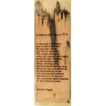 Artist: Helston Community College Title: Belinda's Poem Size: 92 x 32 x 7cm Medium: Etched Baulk
