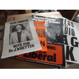 ORIGINAL POSTERS. 15 Political Posters c1970 & later incl Jeremy Thorpe, Mebyon Kernow etc.