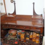 A Victorian mahogany dressing table, lacks mirror.