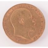 An Edward VII sovereign dated 1905, very fine.