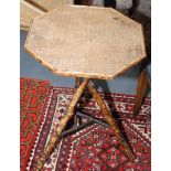 An early 20th century octagonal bamboo occasional table.