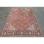 A Mahal carpet, west Persia, the madder field with the all over Herati pattern,