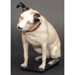 A modern seated model of Nipper the HMV dog, height 36cm.