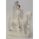 A Victorian Staffordshire pottery figure of General Sir George Brown on horseback, height 32 cm.