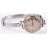A ladies silver cased wristwatch.