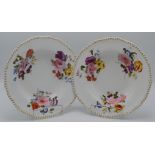 A pair of 19th century Derby porcelain soup dishes,