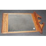 An Edwardian inlaid rosewood veneered mirror with swan neck pediment, height 116cm, width 80cm.