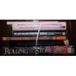 A bundle of Rolling Stones related books including " Gus and Me" by Keith Richards.