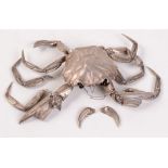 A 20th century Spanish silver articulated crab box. 4.5oz.