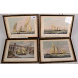 Three N M Condy framed engravings entitled 'The Cutter Yacht Cynthia',