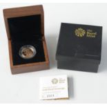 A 2008 gold proof sovereign, certificate no.0904, original boxes.