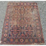 A north west Persian rug, the indigo field decorated with the Herati pattern,