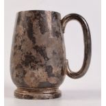 A plain silver Singapore Polo mug inscribed and dated 1923, Birmingham 1922. 10oz.