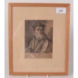 A 'Ioannes Bradeford Mar' engraving, framed and glazed, 28 x 23.5cm.