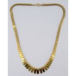 A 9ct gold fringe necklace, 20.2g.